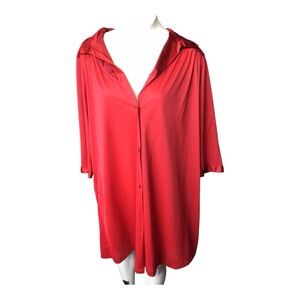 Vintage Vanity Fair Red Women's Sleep Shirt size Large